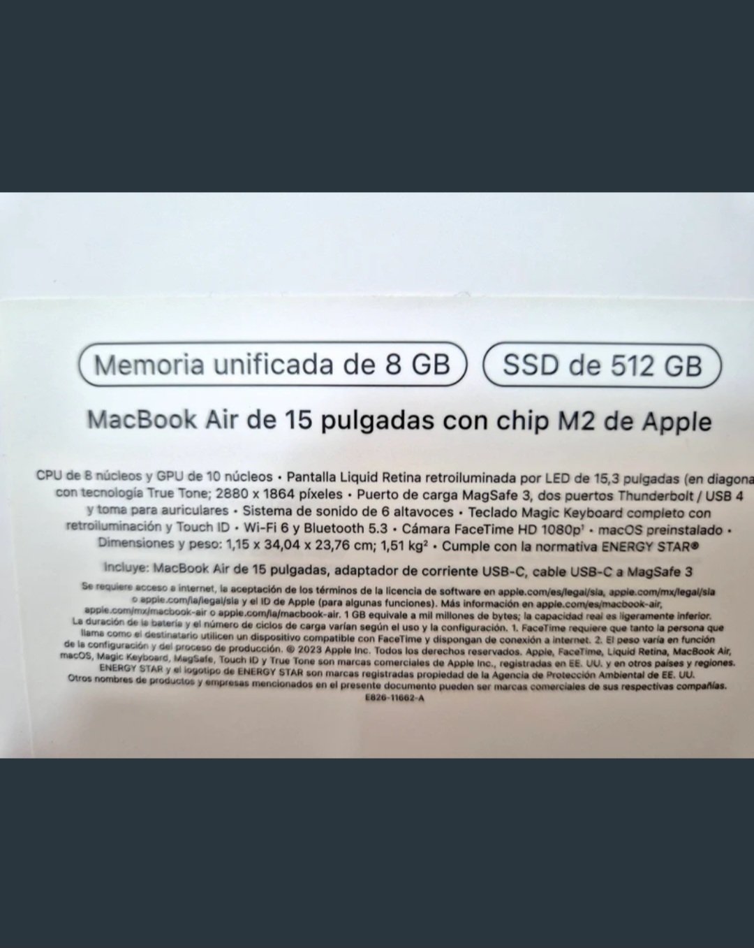MacBook Air 15" M2 512GB/8GB Como Nuevo, 44 Ciclos de Carga. - Imagen 2